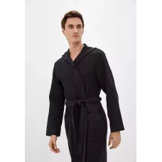 Халат вафельный с капюшоном Sofi de Marko “Гамлет” (черный)