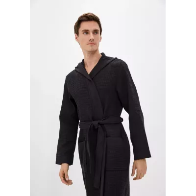 Халат вафельный с капюшоном Sofi de Marko “Гамлет” (черный)