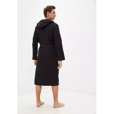 Халат вафельный с капюшоном Sofi de Marko “Гамлет” (черный)
