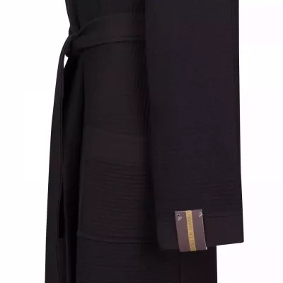 Халат вафельный с капюшоном Sofi de Marko “Гамлет” (черный)