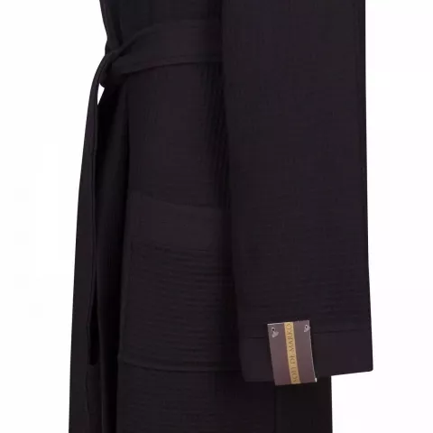 Халат вафельный с капюшоном Sofi de Marko “Гамлет” (черный)