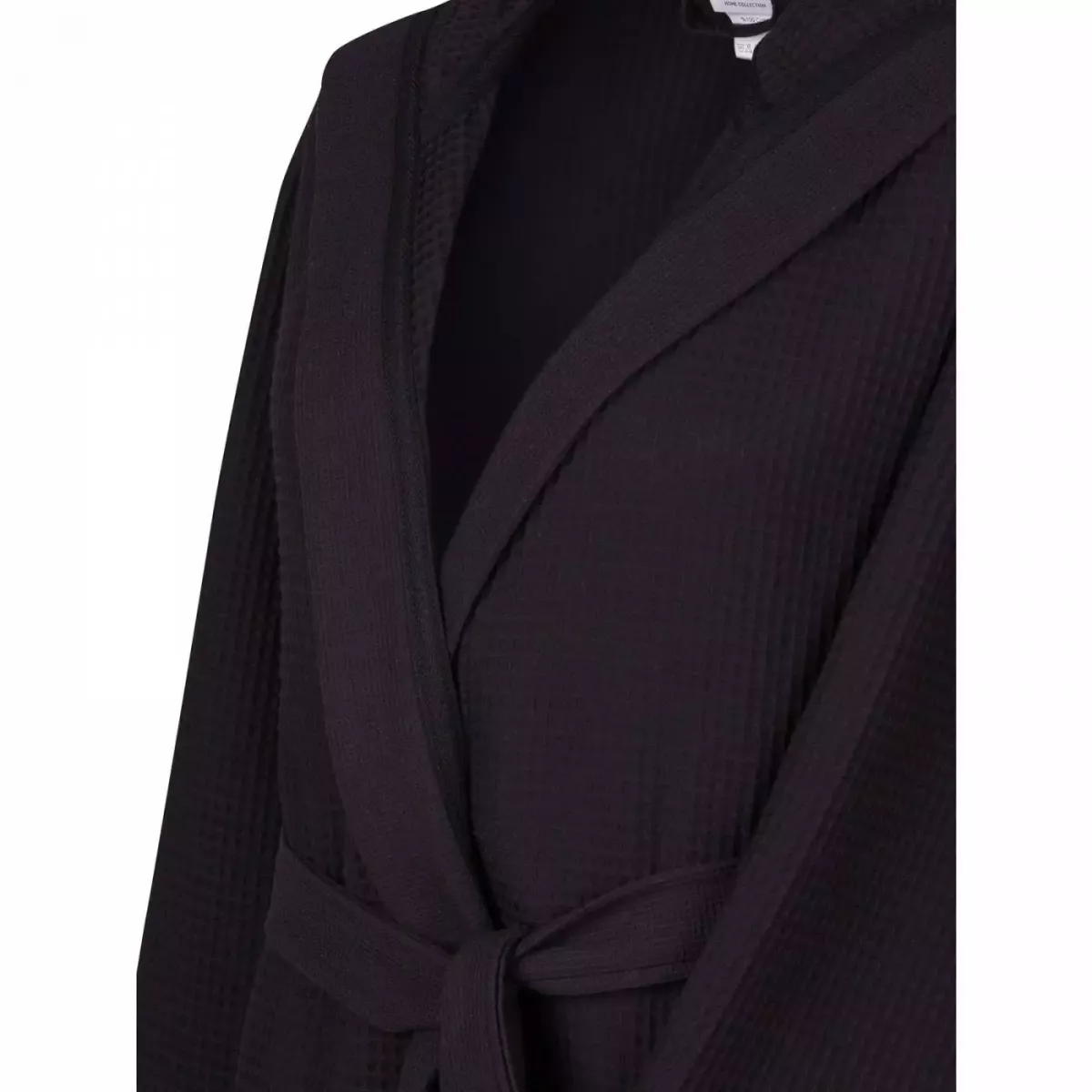 Халат вафельный с капюшоном Sofi de Marko “Гамлет” (черный)