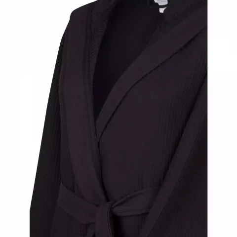 Халат вафельный с капюшоном Sofi de Marko “Гамлет” (черный)