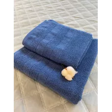 Махровое банное полотенце Verossa “Milano” (темно-лазурный), 100х150