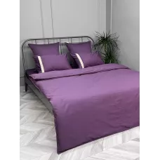 Комплект постельного белья Karteks "Сатин однотонный с кружевом" SOG-015, евро