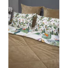 Комплект с одеялом KAZANOV.A “Колибри Каллиопа” бежевый жемчуг (египетский хлопок-велюр), 1.5 спальный