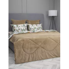 Комплект с одеялом KAZANOV.A “Колибри Каллиопа” бежевый жемчуг (египетский хлопок-велюр), 1.5 спальный
