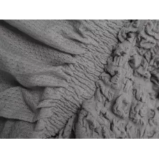 Чехол на угловой диван с оборкой серый