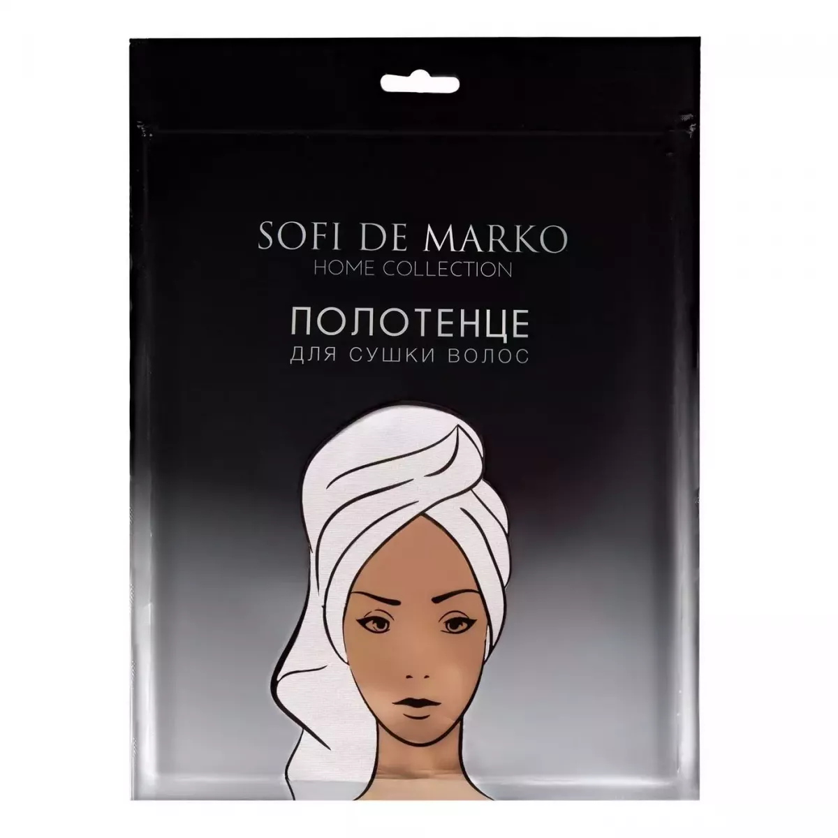 Полотенце для сушки волос Sofi De Marko "Beatrice" (белое) 26х58см
