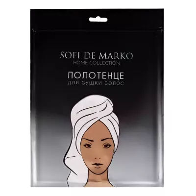 Полотенце для сушки волос Sofi De Marko "Beatrice" (белое) 26х58см