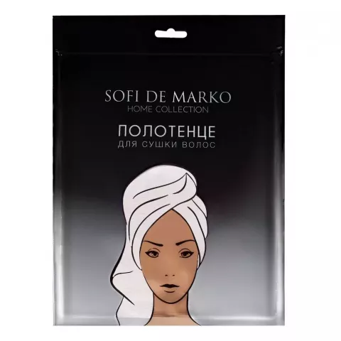 Полотенце для сушки волос Sofi De Marko "Beatrice" (белое) 26х58см