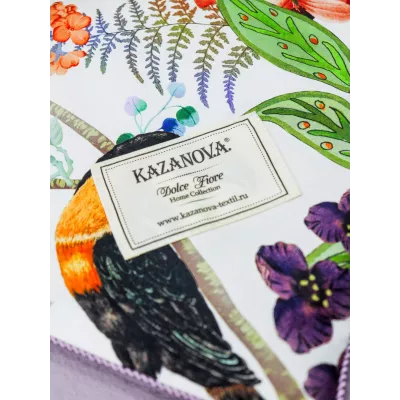 Комплект с одеялами KAZANOV.A “Маки” жемчуг лаванда (египетский хлопок-велюр), семейный