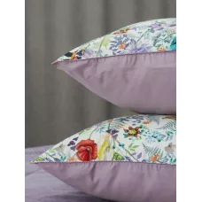 Комплект с одеялами KAZANOV.A “Маки” жемчуг лаванда (египетский хлопок-велюр), семейный