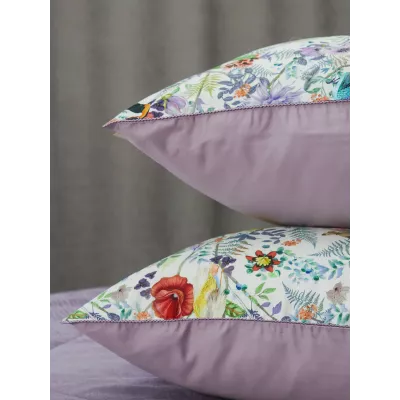 Комплект с одеялами KAZANOV.A “Маки” жемчуг лаванда (египетский хлопок-велюр), семейный