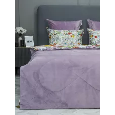 Комплект с одеялами KAZANOV.A “Маки” жемчуг лаванда (египетский хлопок-велюр), семейный