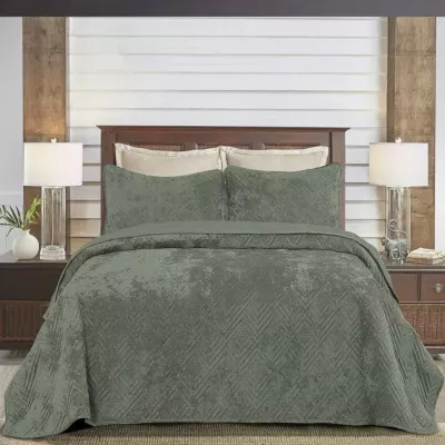 Покрывало Karteks из вареного бархата (зеленое) 1029/01.07 240х260