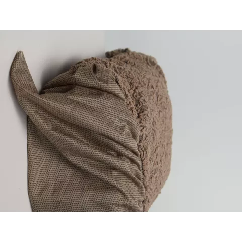 Чехол на угловой диван с оборкой Жаккард бежевый