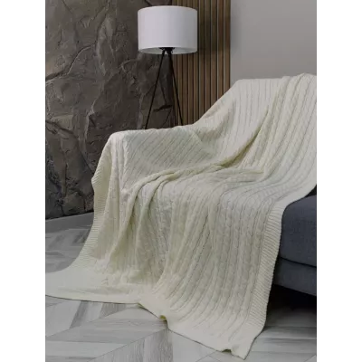 Вязаный плед Sofi de Marko "Джовани" (молоко), 160х220