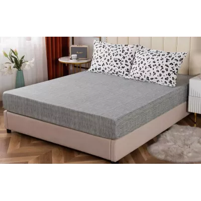 Комплект из простыни на резинке и наволочек Sofi De Marko "Табио (черно-белый)", 160х200+50х70