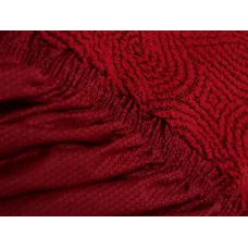 Чехол на прямой трехместный диван и два кресла Жаккард бордо