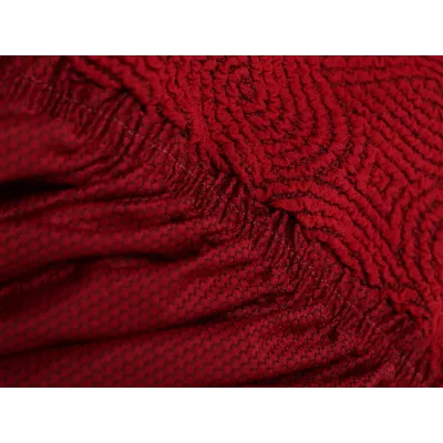 Чехол на прямой трехместный диван и два кресла Жаккард бордо