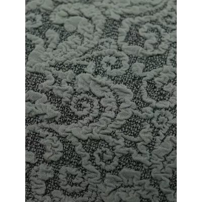 Чехол на прямой трехместный диван и два кресла с оборкой Жаккард ментол