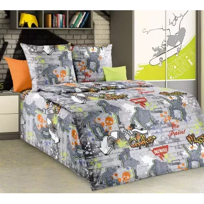 Комплект постельного белья Бамбино “Стрит-арт” (перкаль), 1.5 спальный