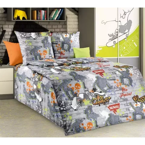 Комплект постельного белья Бамбино “Стрит-арт” (перкаль), 1.5 спальный