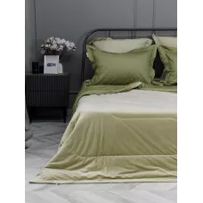 Комплект с одеялом-покрывалом Sofi De Marko “Энрике” (олива), евро