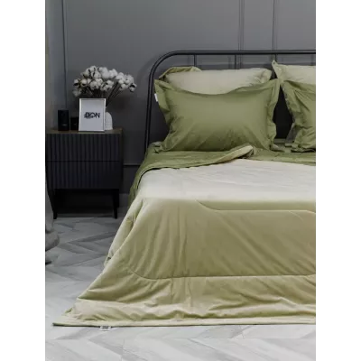 Комплект с одеялом-покрывалом Sofi De Marko “Энрике” (олива), евро