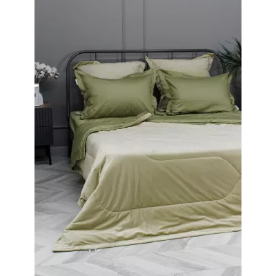 Комплект с одеялом-покрывалом Sofi De Marko “Энрике” (олива), евро