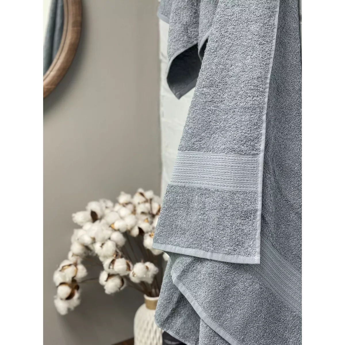 Махровое полотенце Туркмения (серый), 50х90