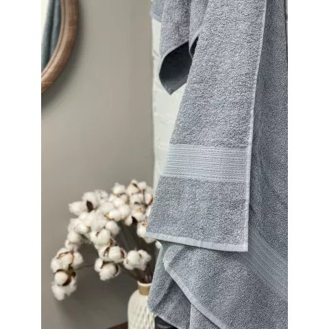 Махровое полотенце Туркмения (серый), 50х90