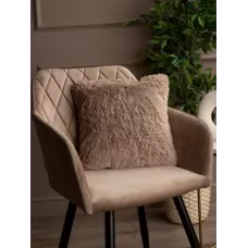 Декоративная меховая наволочка Texrepublic (серо-бежевая), 48х48