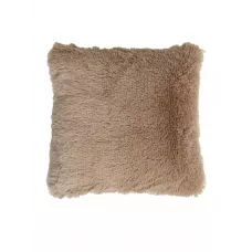 Декоративная меховая наволочка Texrepublic (серо-бежевая), 48х48