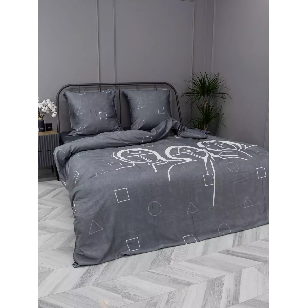 Комплект постельного белья Волшебная ночь Игра в кальмара "I see you" (сатин), евро