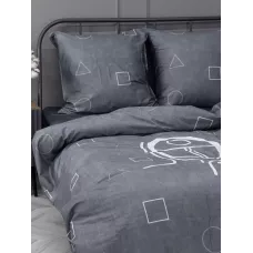 Комплект постельного белья Волшебная ночь Игра в кальмара "I see you" (сатин), евро