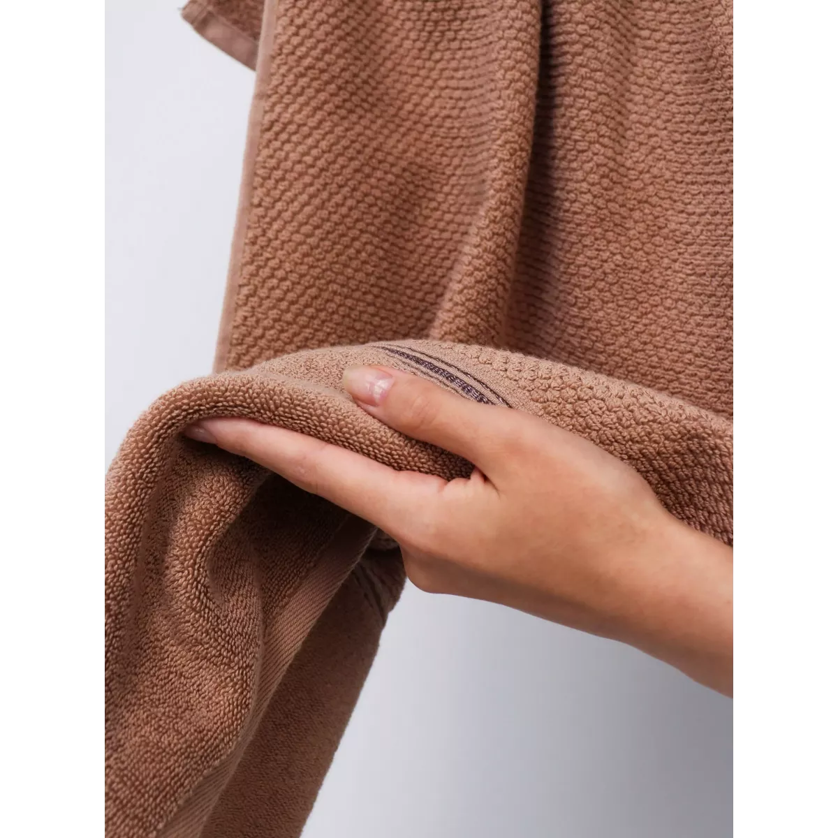 Махровое полотенце DonCotton “Lusso” (мокко), 70х140