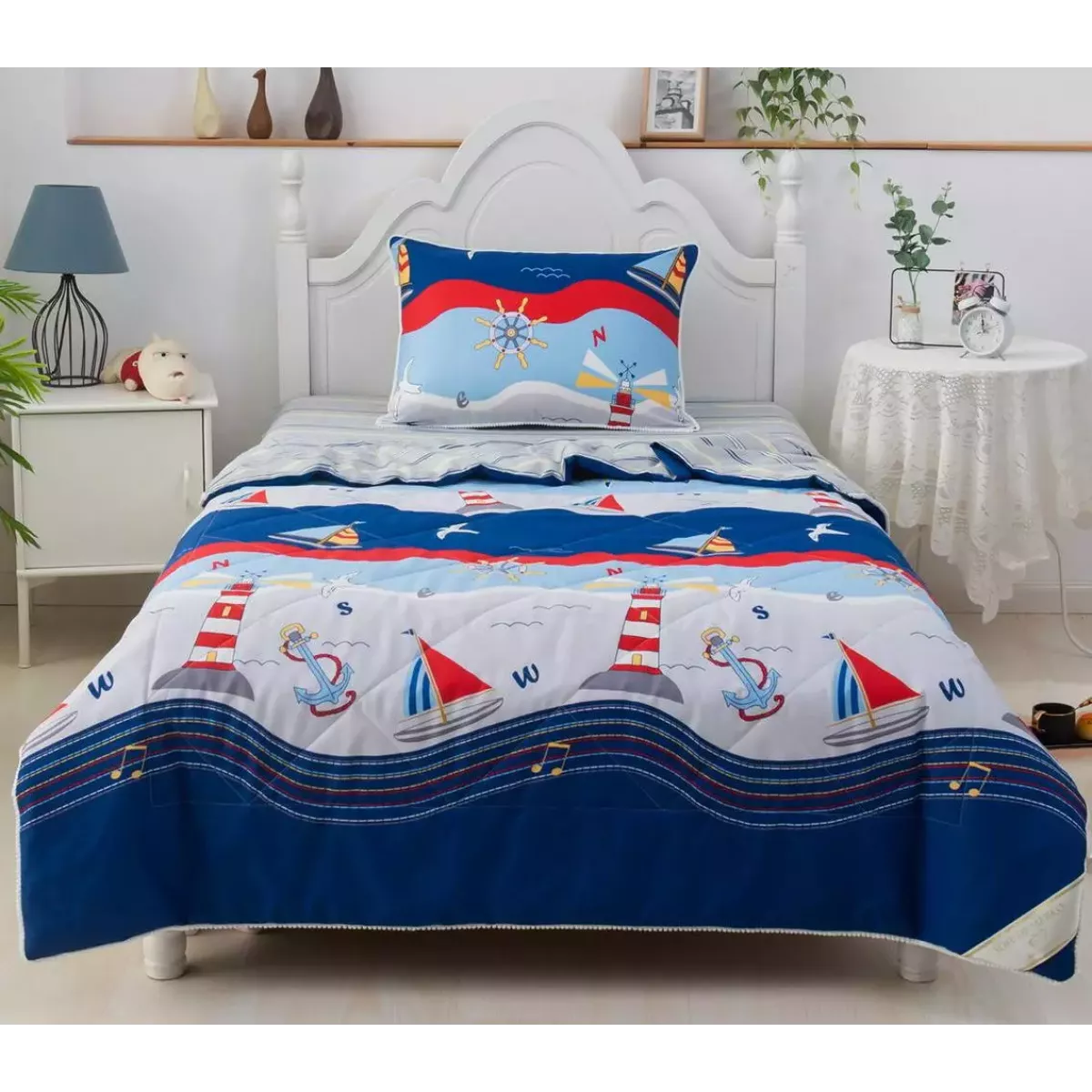 Комплект с одеялом Sofi De Marko "Маяки", 1.5 спальный