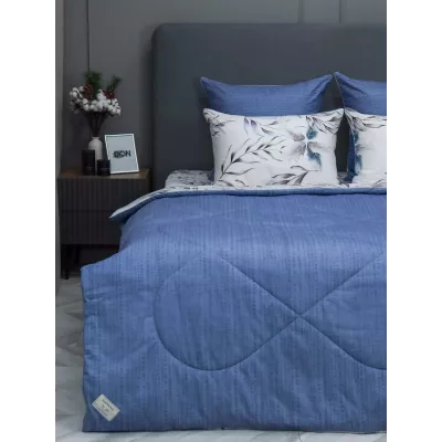 Комплект с одеялом KAZANOV.A Cotton “Софина” (деним жемчуг), евро