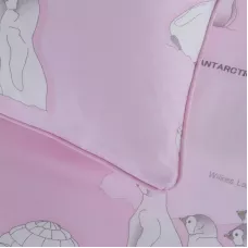 Комплект постельного белья Sofi De Marko “Пингвины”(розовый), 1.5 спальный