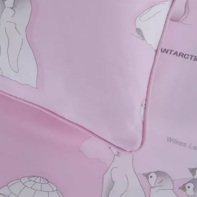 Комплект постельного белья Sofi De Marko “Пингвины”(розовый), 1.5 спальный