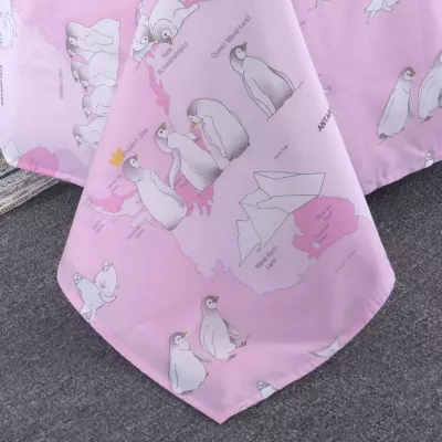 Комплект постельного белья Sofi De Marko “Пингвины”(розовый), 1.5 спальный