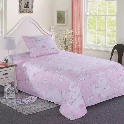 Комплект постельного белья Sofi De Marko “Пингвины”(розовый), 1.5 спальный