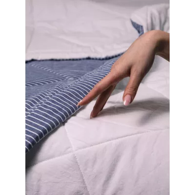 Комплект с одеялом DonCotton "Вареный хлопок" (полоса джинс), евро