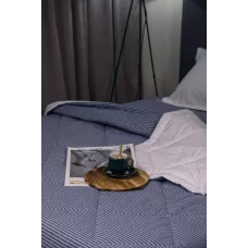 Комплект с одеялом DonCotton "Вареный хлопок" (полоса джинс), семейный