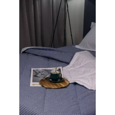 Комплект с одеялом DonCotton "Вареный хлопок" (полоса джинс), евро