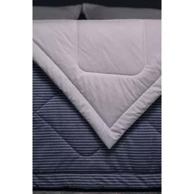 Комплект с одеялом DonCotton "Вареный хлопок" (полоса джинс), евро