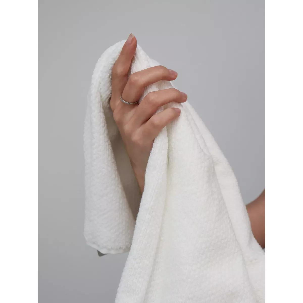 Махровое полотенце DonCotton “Lusso” (белый), 50х90