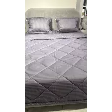 Комплект с одеялом DonCotton "Stripe Sateen " (мокрый асфальт), евро